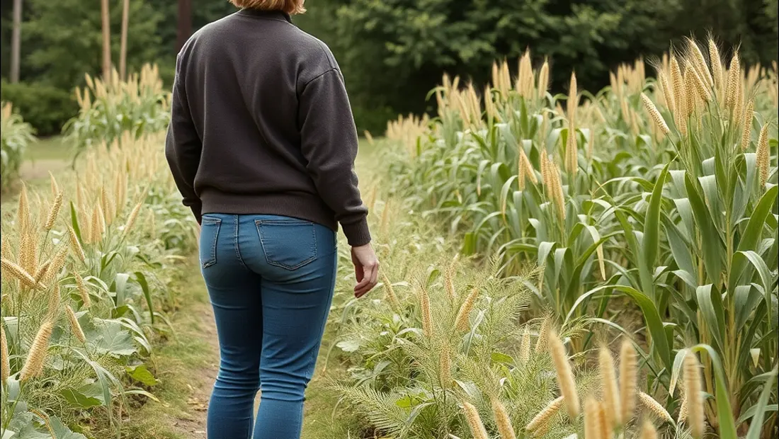 Gardien dans un jardin de grains