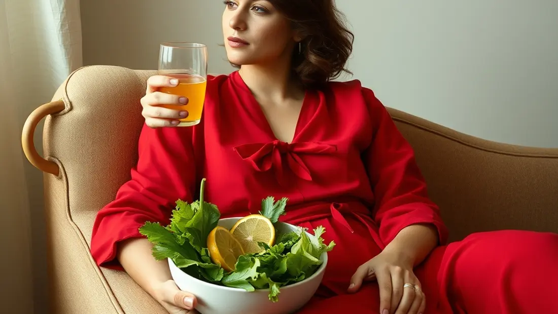 Femme mangeant des légumes pendant les règles