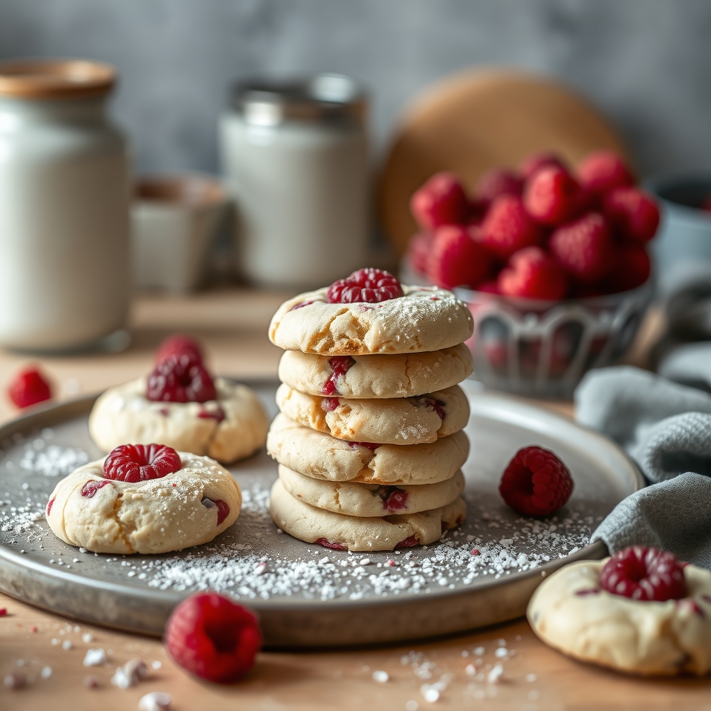 Ces irrésistibles cookies aux framboises choc — étapes préparation jeu d’enfan