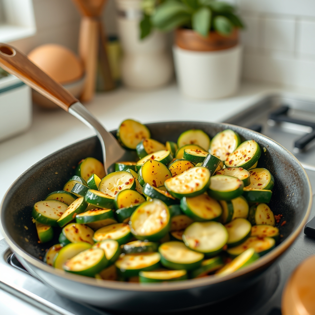 préparer courgettes sautées à poêle manière simp — courgettes rendent l’eau à poêle