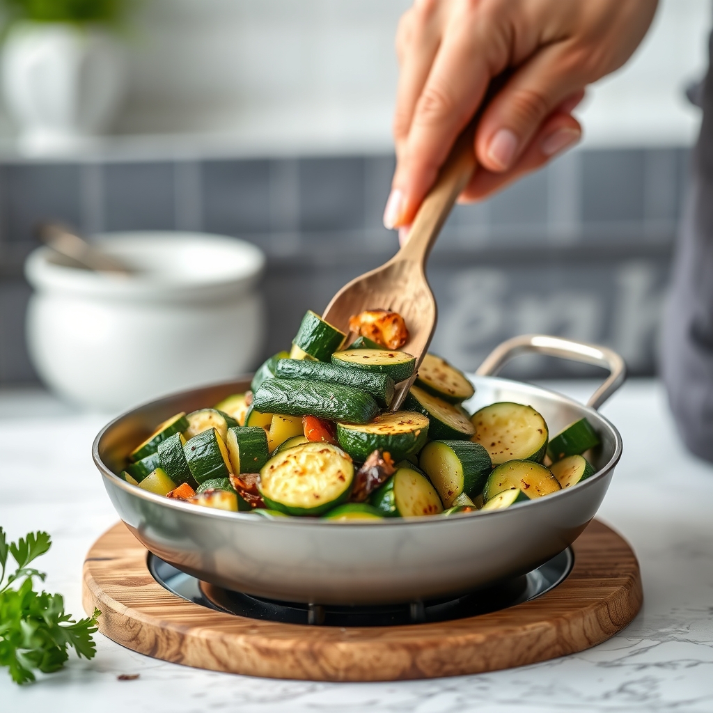 préparer courgettes sautées à poêle manière simp — Faut-il faire dégorger courgettes