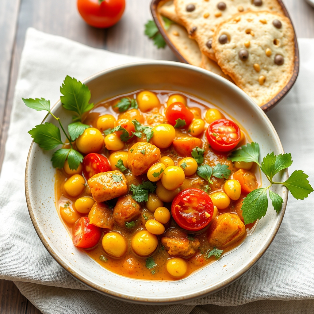 découvrez une recette rapide et saine de curry pois chiches-tomate, parfaite pour un repas savoureux et équilibré en tou