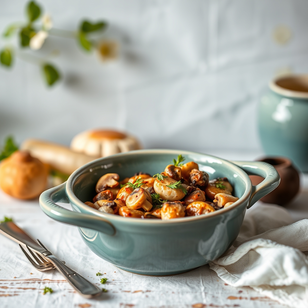 découvrez une poêlée automnale savoureuse aux champignons et châtaignes, idéale pour réchauffer vos repas avec des saveu