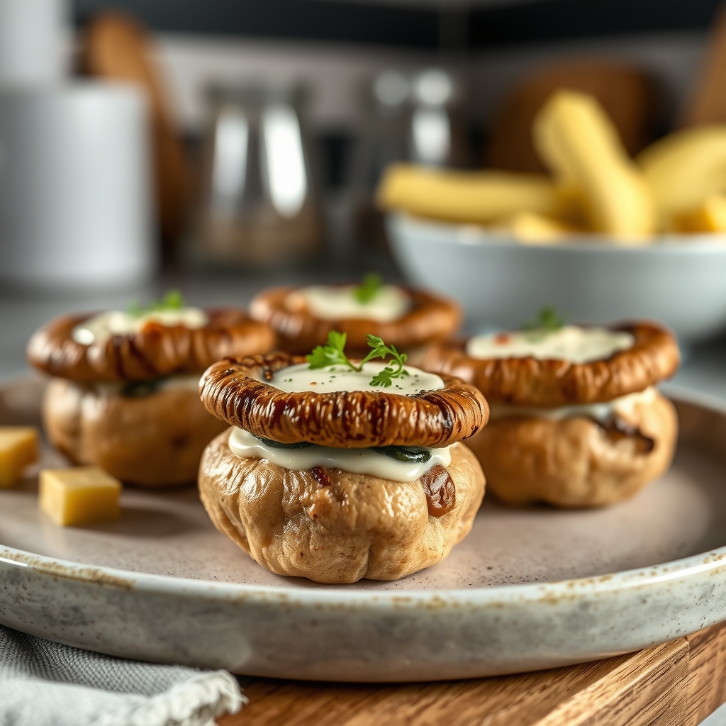 Délicieuses bouchées champignons farcis au fr — Conseils pour réussite bouchée