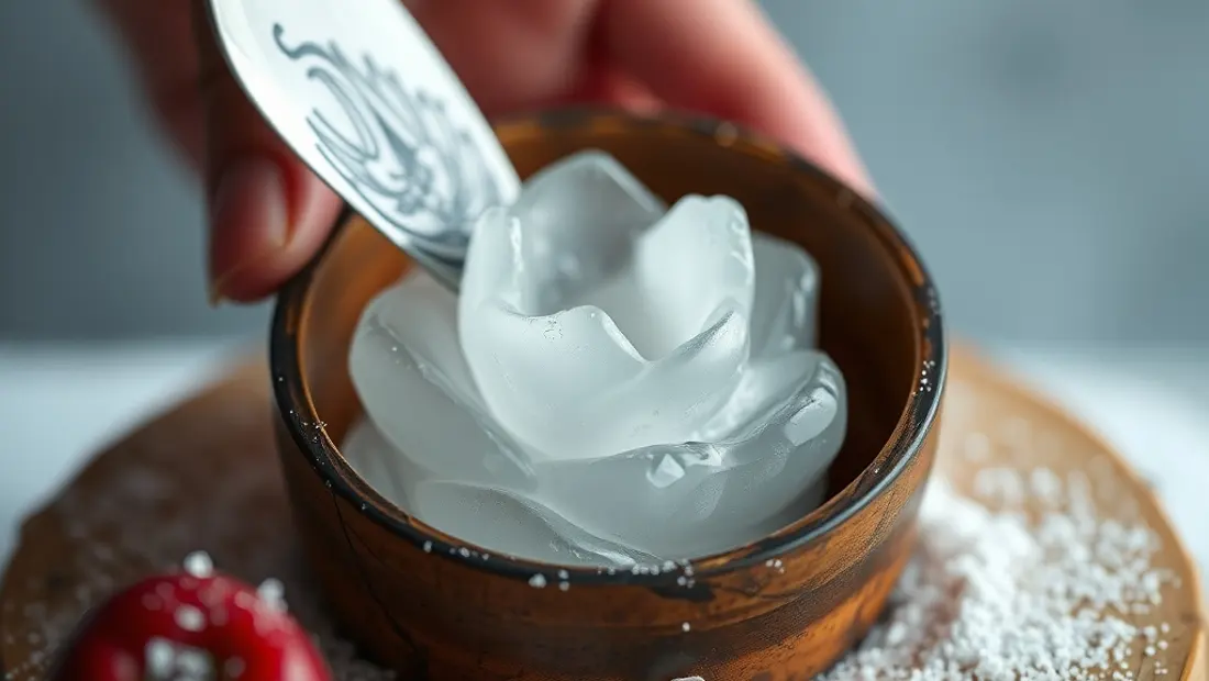 Glacier façonne une glace dans un moule en fleur.