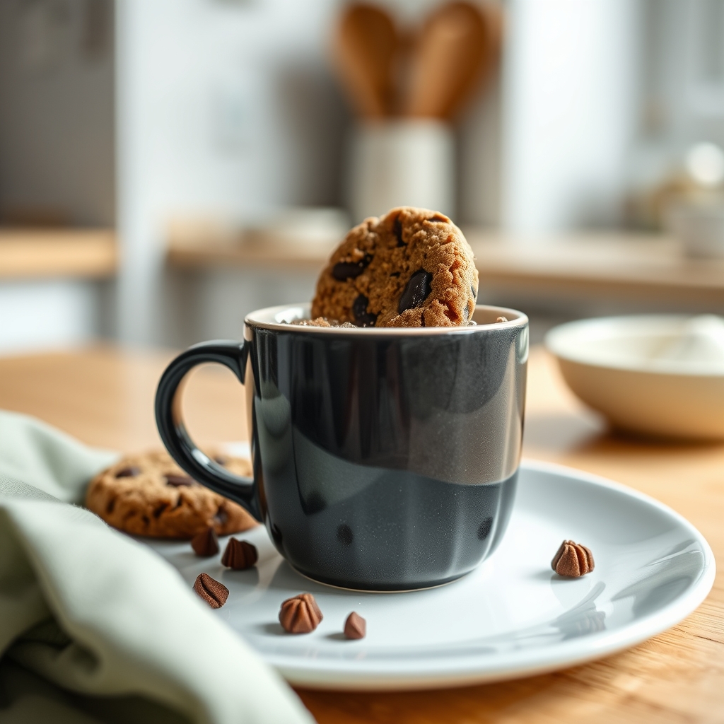 Gourmandise réconfortante préparez cookies dans  — faire mug cake