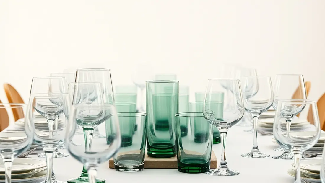 Verres de différentes tailles sur une table.