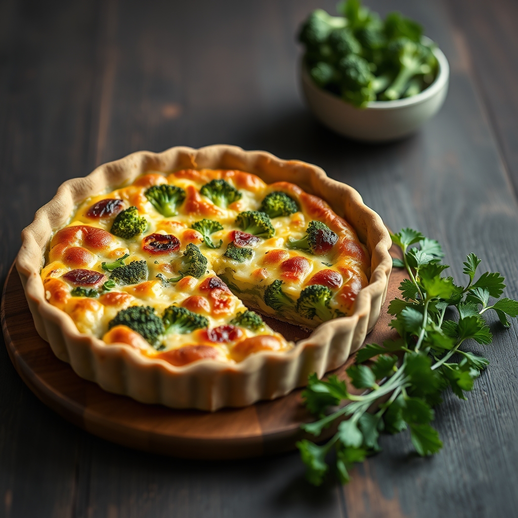 découvrez une recette savoureuse de quiche au brocoli et au camembert, parfaite pour un repas gourmand et facile à prépa