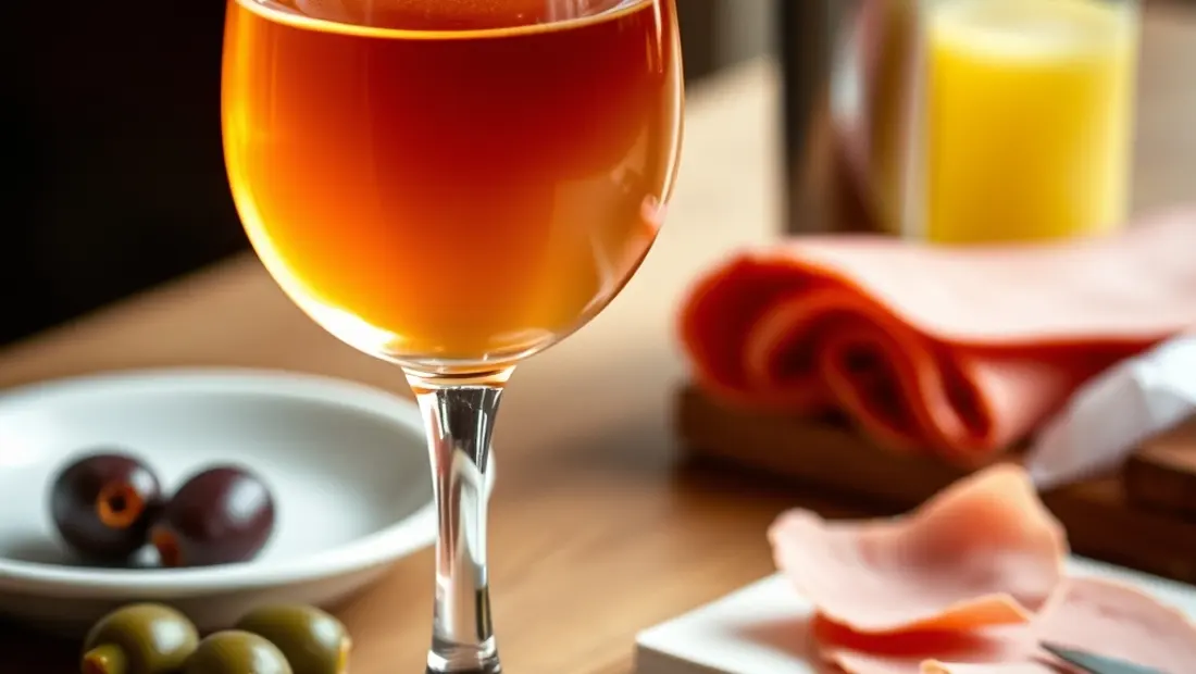 Ingrédients pour un cocktail sur une table de bois.