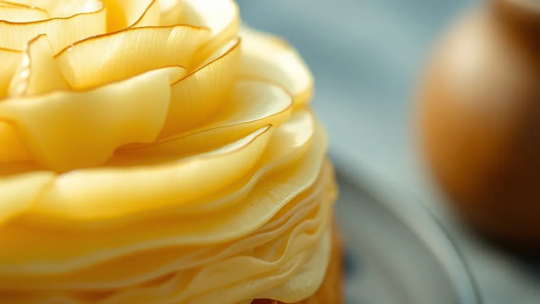 Couches de poires et d'amandes dans un gâteau