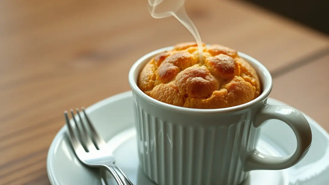 Muffin au chou-fleur sur une table de bois