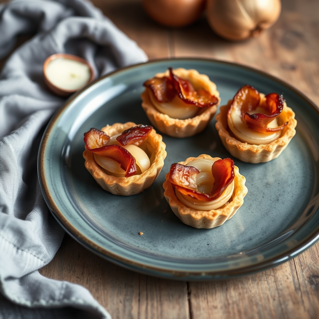 découvrez notre recette facile et rapide de mini-tartes bacon oignon, idéales pour un apéritif savoureux et convivial.