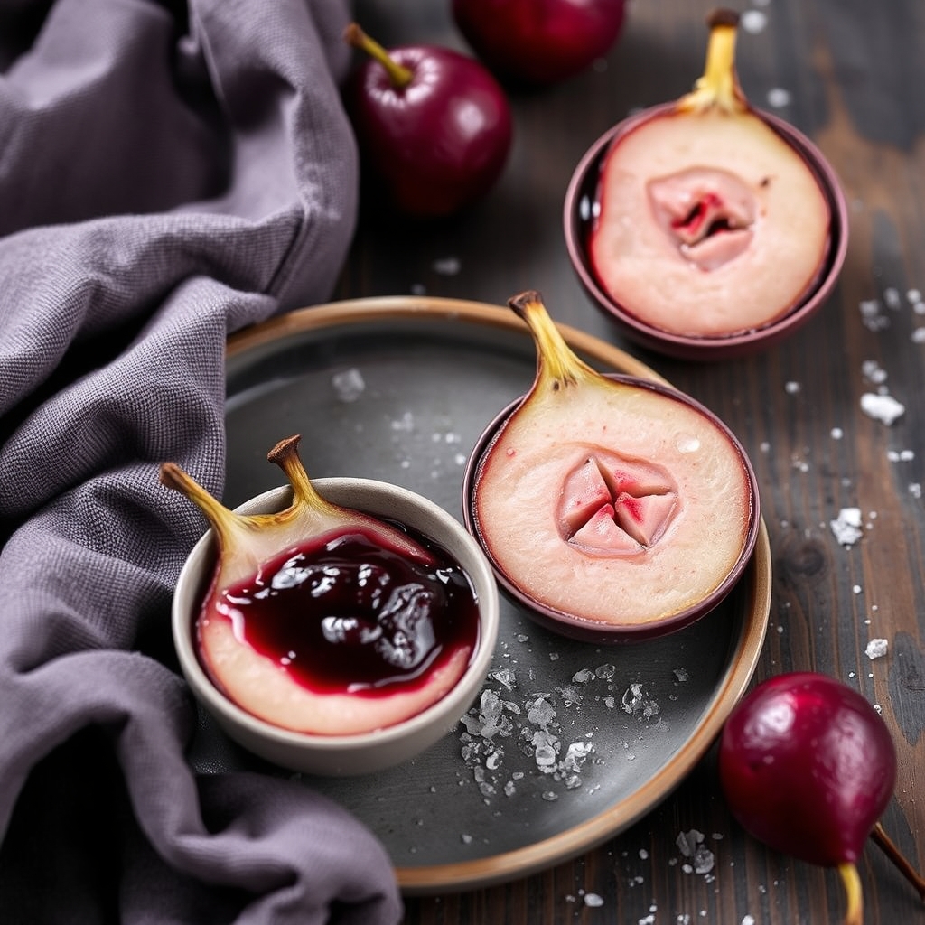 découvrez la recette délicieuse et raffinée des poires pochées au vin rouge, un dessert gourmand alliant douceur des fru