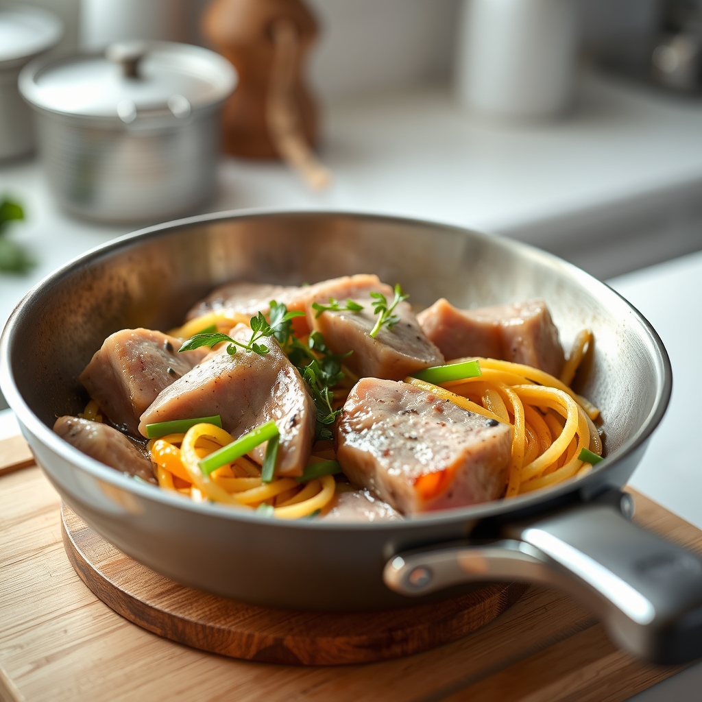 Préparation savoureuse filet julienne sauté à — cuire filet julienne