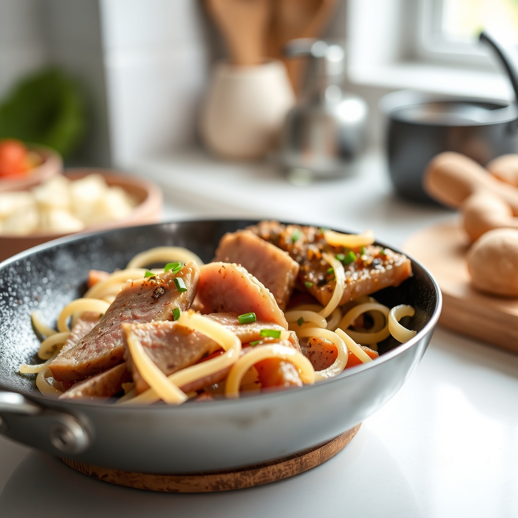 Préparation savoureuse filet julienne sauté à po — assaisonner filet julienne