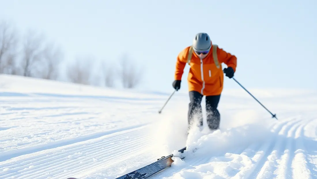Gant de ski endommagé avec des traces de neige
