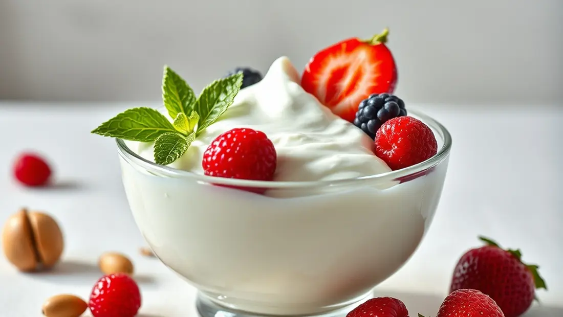 Crème de soja avec fruits et noix