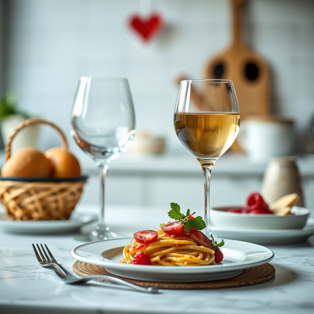 Saint-Valentin menu fait maison qui rivalise — magie d’ dîner intime pour Sai