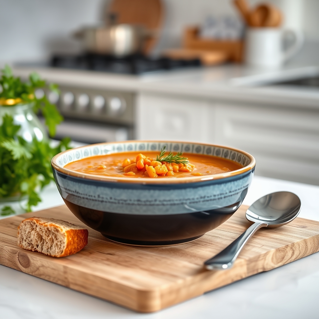 délicieuse soupe d'automne potimarron, lentil — faire cuire lentilles