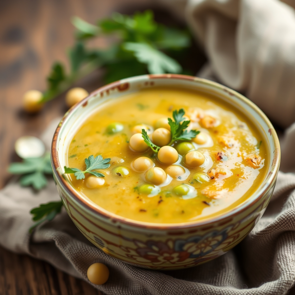 découvrez une délicieuse recette de soupe aux pois chiches, facile à préparer et riche en saveurs. parfaite pour un repa